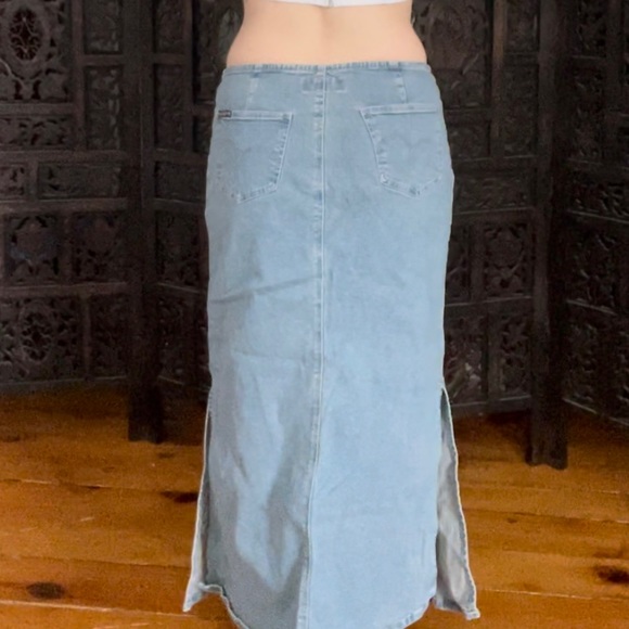 Low rise denim maxi skirt - Picture 2 of 6